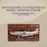 AJ117 1943 Mustang P-51 Fighter 3D Model Painting Frame 